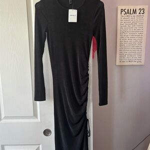 Forever 21 Black Ruched Bodycon Dress